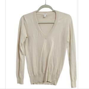 J. Crew Cream V-Neck Sweater